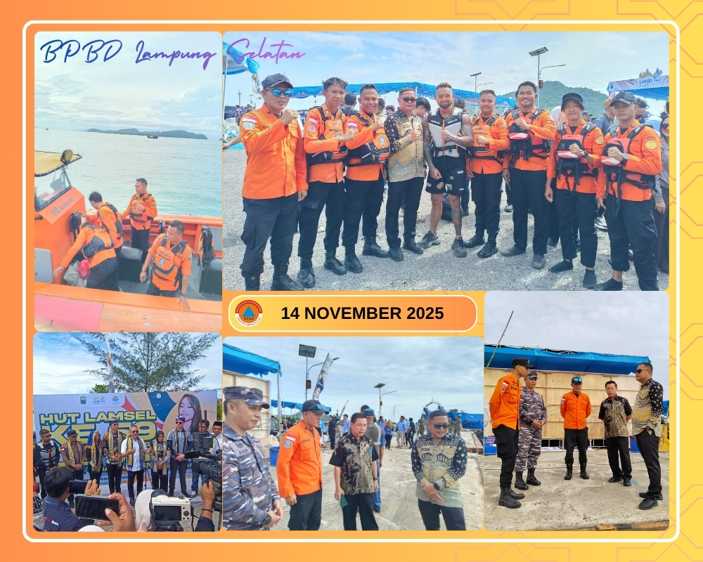 Pengamanan Kegiatan Jetski Lintas Selat Sunda Oleh BPBD Lampung Selatan